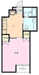 サンディハイツ鶴賀 1Kの間取図画像