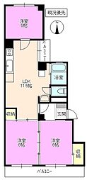カーサ三輪 3LDKの間取図画像