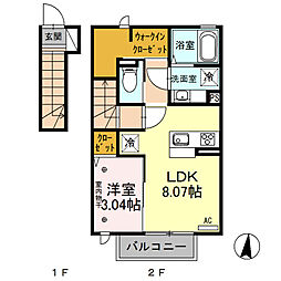 グランツ 1LDKの間取図画像