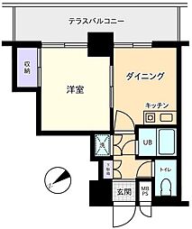信開トピア足羽 1DKの間取図画像