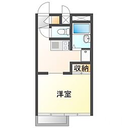 JR宇野線 備前西市駅 徒歩18分の賃貸アパート 1階1Kの間取り