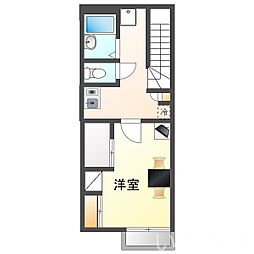 JR吉備線 備前三門駅 徒歩15分の賃貸アパート 2階1Kの間取り