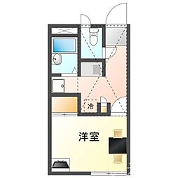JR吉備線 備前三門駅 徒歩12分の賃貸アパート 2階1Kの間取り