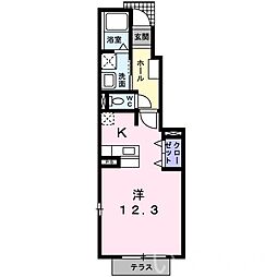 JR山陽本線 高島駅 徒歩15分の賃貸アパート 1階1Kの間取り