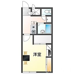 JR津山線 法界院駅 徒歩21分の賃貸アパート 1階1Kの間取り