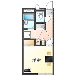 JR赤穂線 西大寺駅 徒歩8分の賃貸アパート 2階1Kの間取り