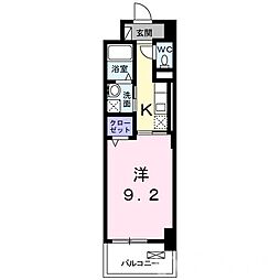 オンフォレスト芳泉 1Kの間取図画像