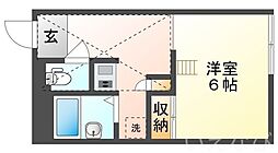 JR山陽本線 高島駅 徒歩23分の賃貸アパート 2階1Kの間取り