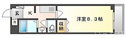 JR津山線 法界院駅 徒歩11分の賃貸マンション 1階1Kの間取り