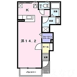 ハイツ雅 1Kの間取図画像
