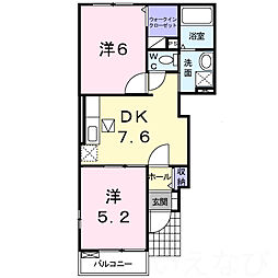 ブルックサイド 2DKの間取図画像