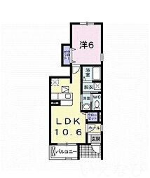 カマラードS棟 1LDKの間取図画像