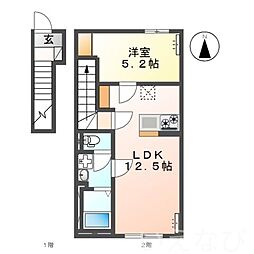サンライズK 1LDKの間取図画像