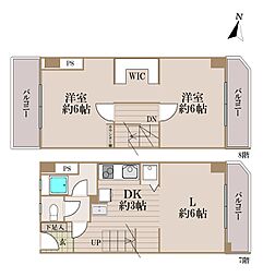 第2メゾン北梅田 2LDKの間取図画像