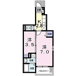 プリマ・クラッセ 1SKの間取図画像
