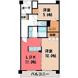 ヴィラ・アルビレオ 2LDKの間取図画像