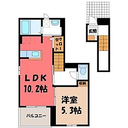 フィオーレプリート3 1LDKの間取図画像