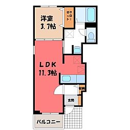 タカサキトトスtwo 1LDKの間取図画像
