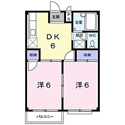 エルディム山口 2DKの間取図画像