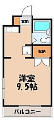 フラッツマグノリア ワンルームの間取図画像