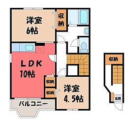 プチシャン・ヴィラ 2LDKの間取図画像