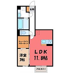 どんぐり3号 1LDKの間取図画像