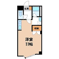 キュウブEX三俣 ワンルームの間取図画像