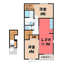 ミルト 2LDKの間取図画像