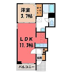 サンカルム 1LDKの間取図画像