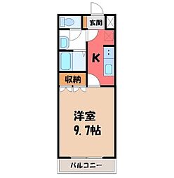 プチモント 1Kの間取図画像