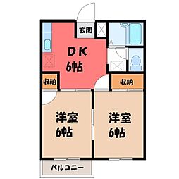 ドミールT・T 2DKの間取図画像
