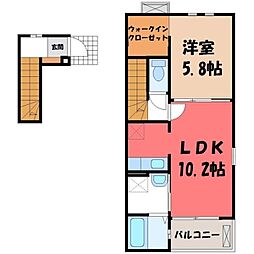 プリムヴェール 1LDKの間取図画像