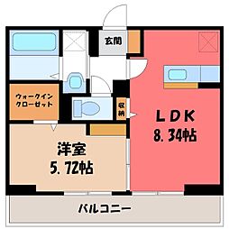 レイロック 1LDKの間取図画像