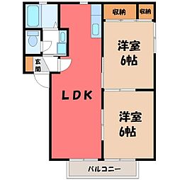 パティオ 2LDKの間取図画像