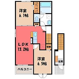 フェリス 2LDKの間取図画像