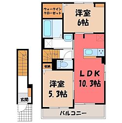 プラシードM 2LDKの間取図画像