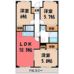 昭和エクセランマンション 3LDKの間取図画像