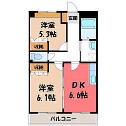 ファンファン 2DKの間取図画像