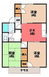 セジュール千木良G 3DKの間取図画像