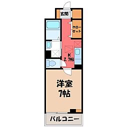 エクシード3 1Kの間取図画像