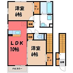 ベルフォンティーヌ 2LDKの間取図画像