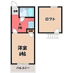 ドリーミーロード玉村A棟 1Kの間取図画像