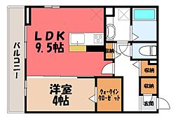 ミライハウス栄町 1LDKの間取図画像