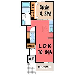 ドリームハイツA 1LDKの間取図画像