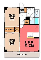 アトランティス 2LDKの間取図画像