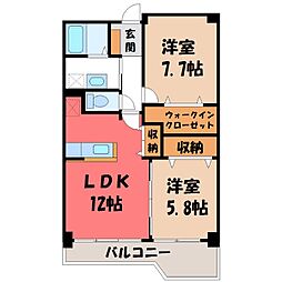 サンアレー 2LDKの間取図画像