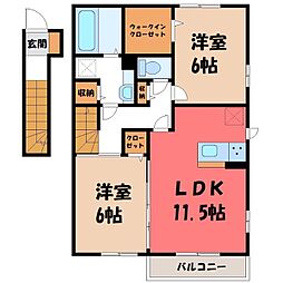NewWind 2LDKの間取図画像