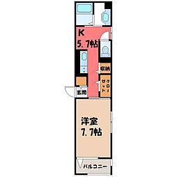 La Maison 表町 1Kの間取図画像