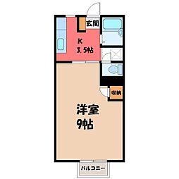 パステルハイツ 1Kの間取図画像
