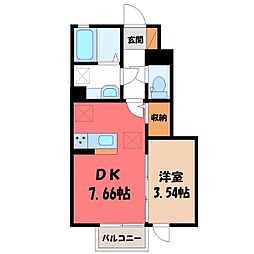 グラシア 1DKの間取図画像